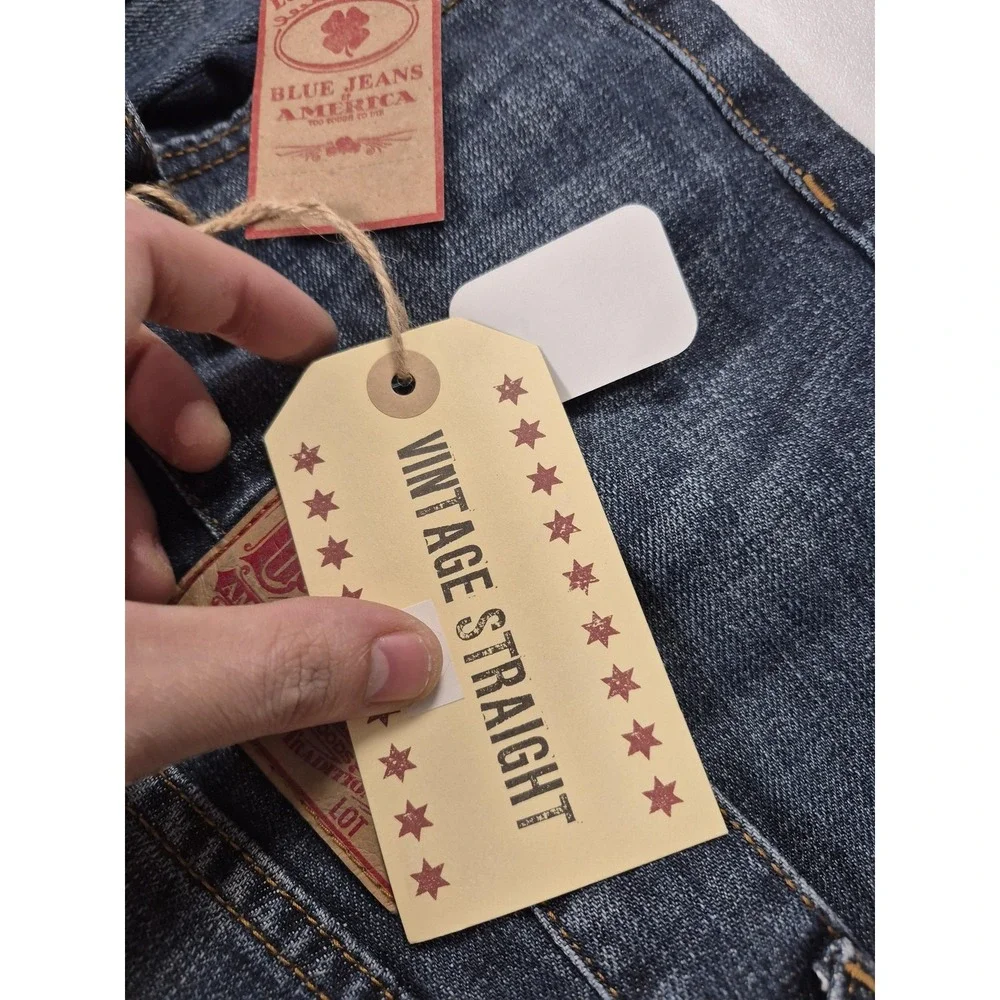 Lucky Brand Vintage Straight Jeans Mens 38x29 Blue Low Rise Straight Leg Denim